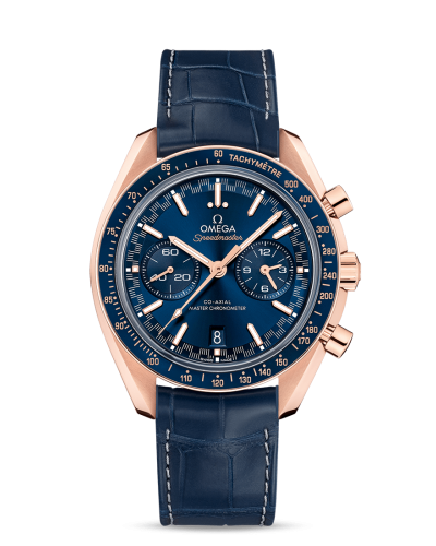 Omega Racing Omega Co-Axial Master Chronometer Chronograph 44.25 mm Sedna™ gold on leather strap (horloges)